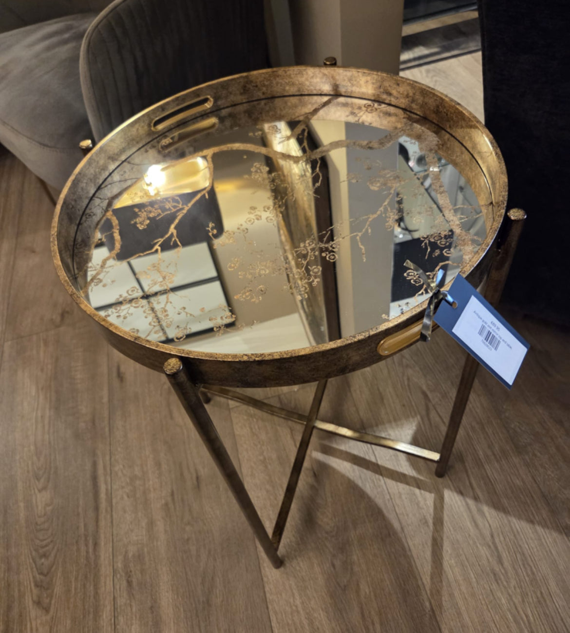 Antique gold and mirror top side  table. Super Value item.