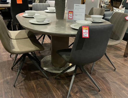 Issac  contemporary dining chair Charcoal  and Taupe mixed set of 6 for collection