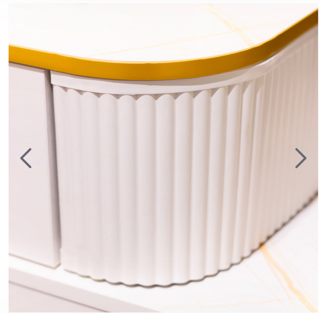 Karl  3 piece Dressing table w stool and mirror SPECIAL instore purchase . White marl .