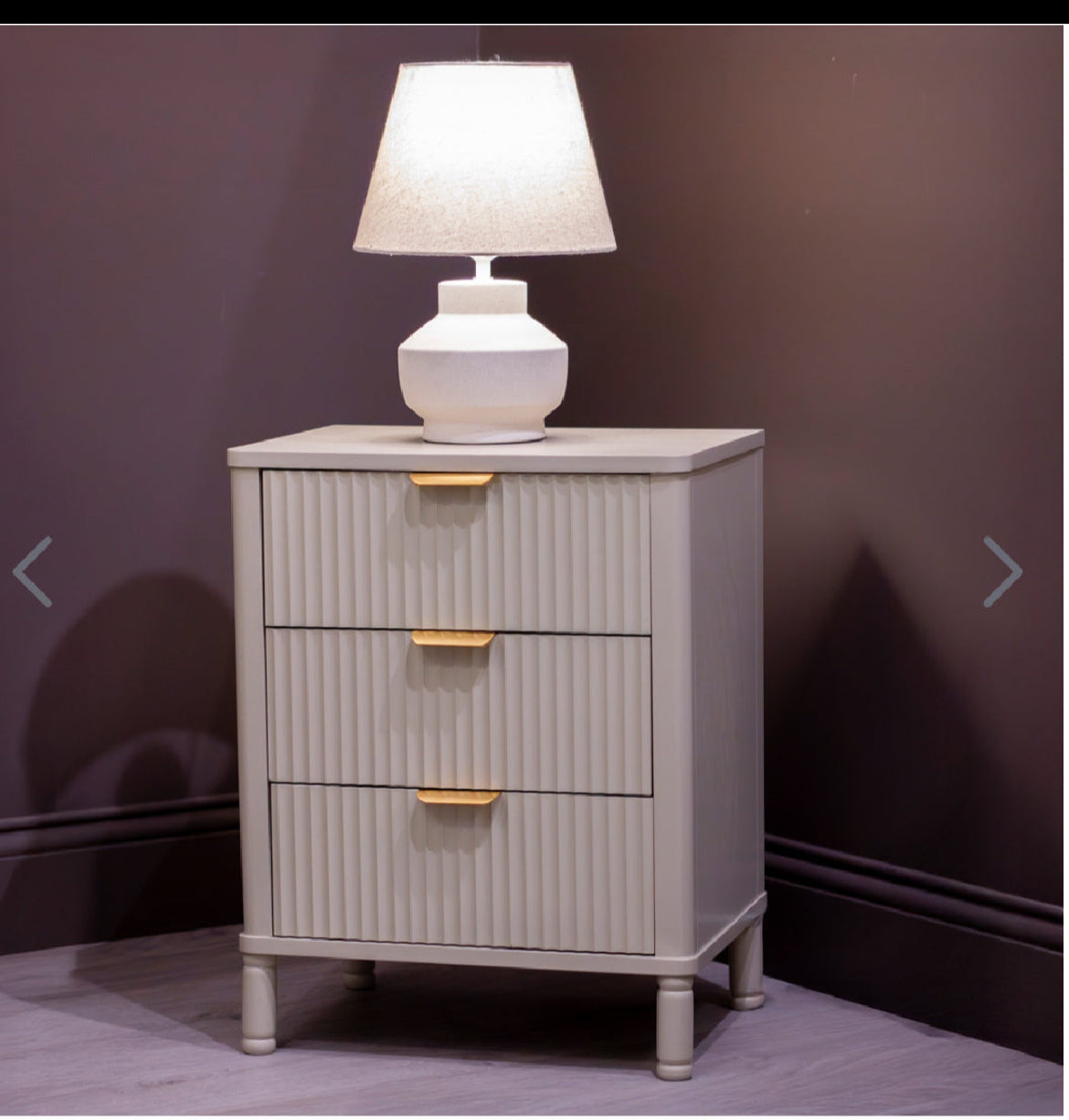 Parker 3 drawer bedside cabinet