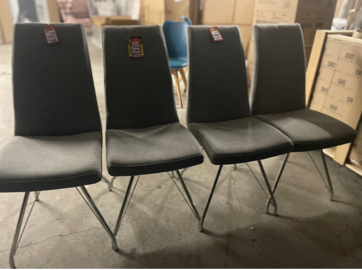 Newman fabric dining chairs chrome and fabric  set of 4 Instore purchase only