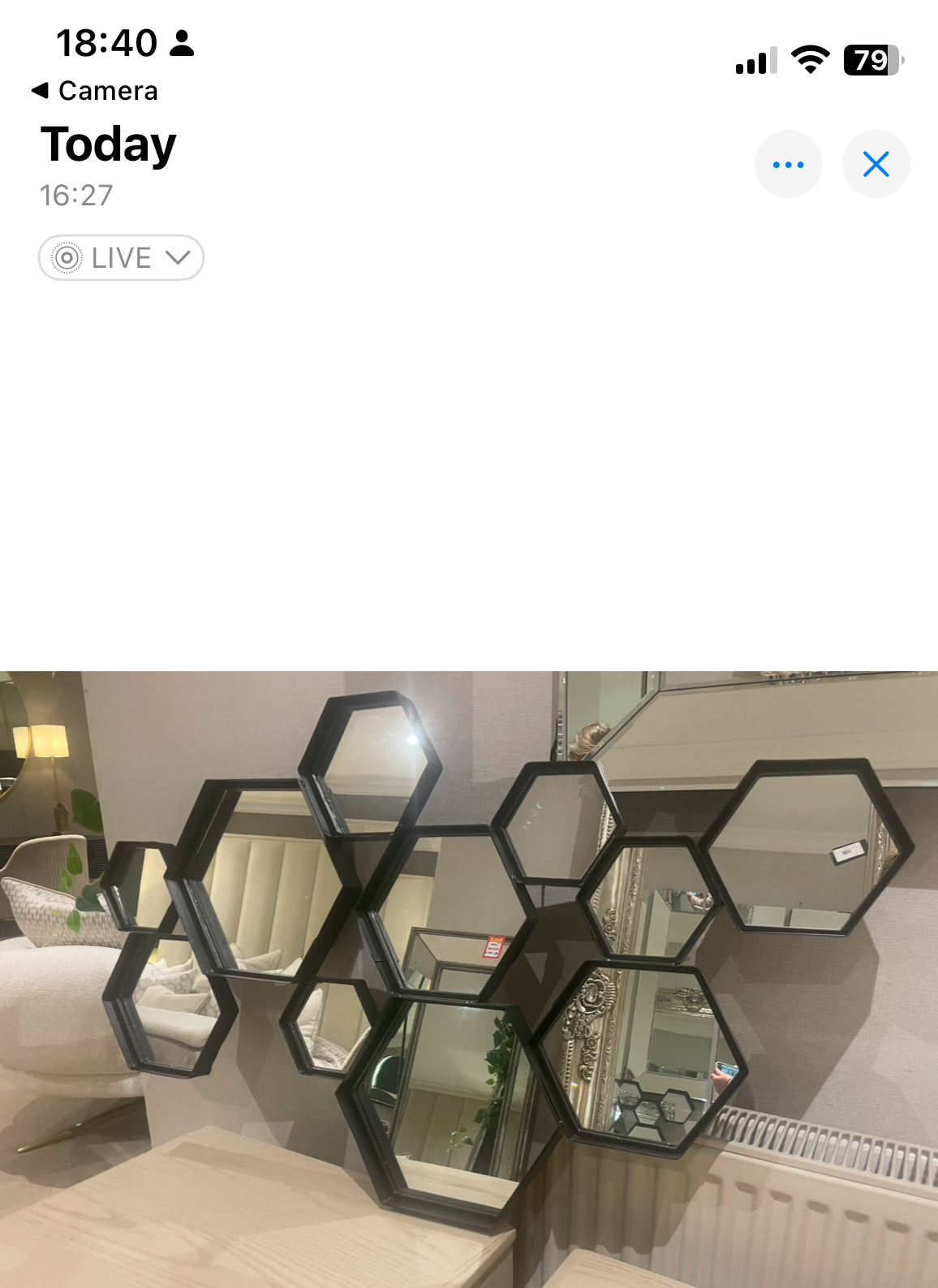 Metal framed  abstract contemporary mirror click n collect Half price  pay instore only