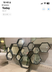 Metal framed  abstract contemporary mirror click n collect Half price  pay instore only