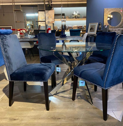 Mayfair Dining Chair in Navy set of 6 view in store