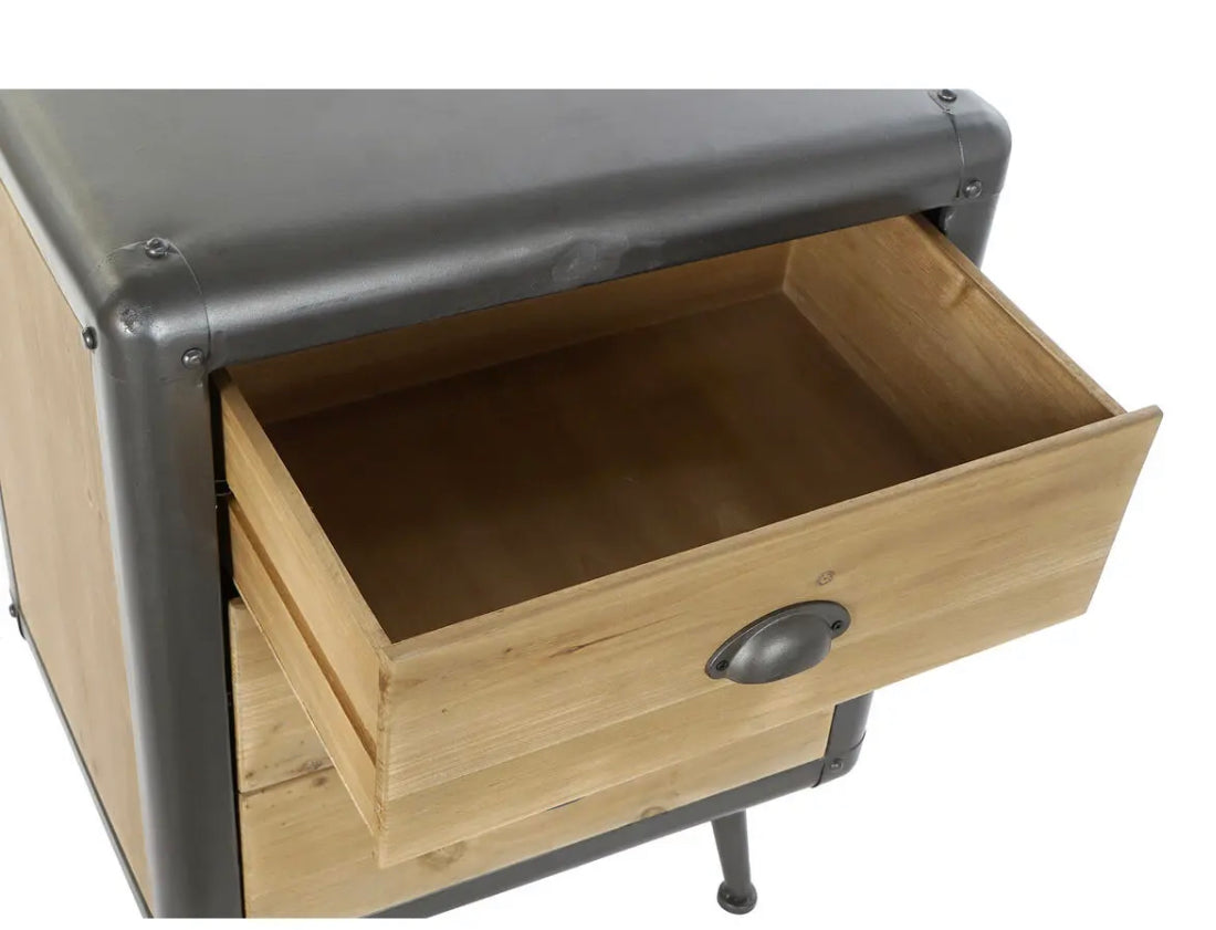 Urban Vintage Retro Bedside Cabinet 3 drawer LAST ONE ...CLEARANCE Click N Collect only . Pay instore