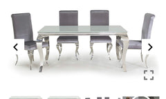 Louis 160cm dining table in white CLEARANCE price . Pay Instore only