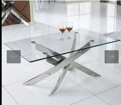 Kalmarris  Glass Rectangular coffee  Table LESS THAN HALF PRICE  new in carton instore purchase
