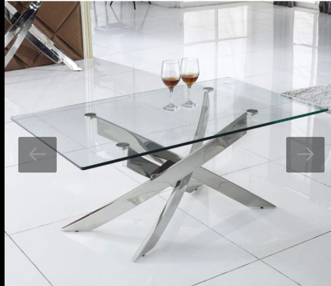 Kalmarris  Glass Rectangular coffee  Table LESS THAN HALF PRICE  new in carton instore purchase