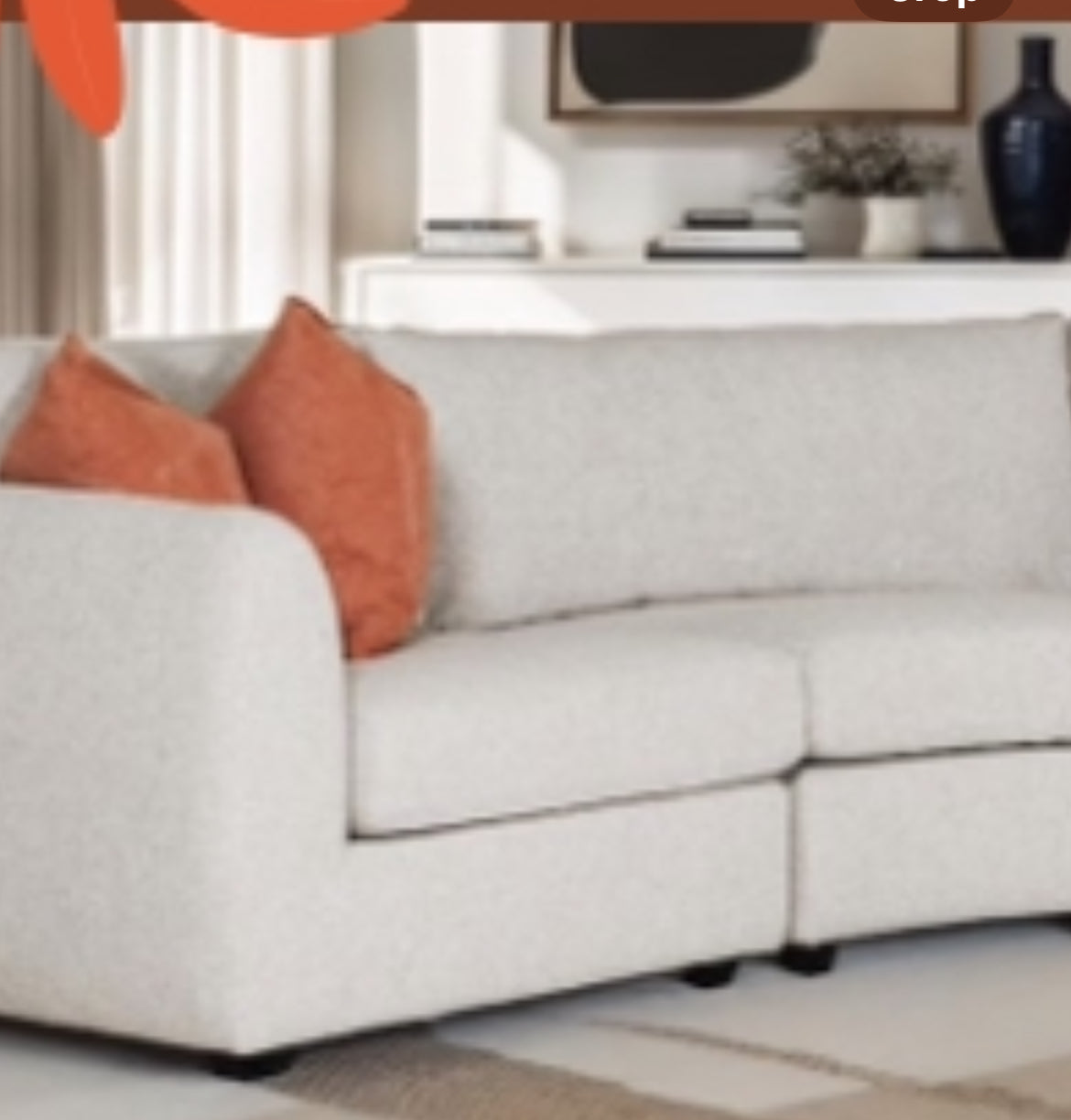 Serene modular sofa  in natural fabric special deal 3 models to order