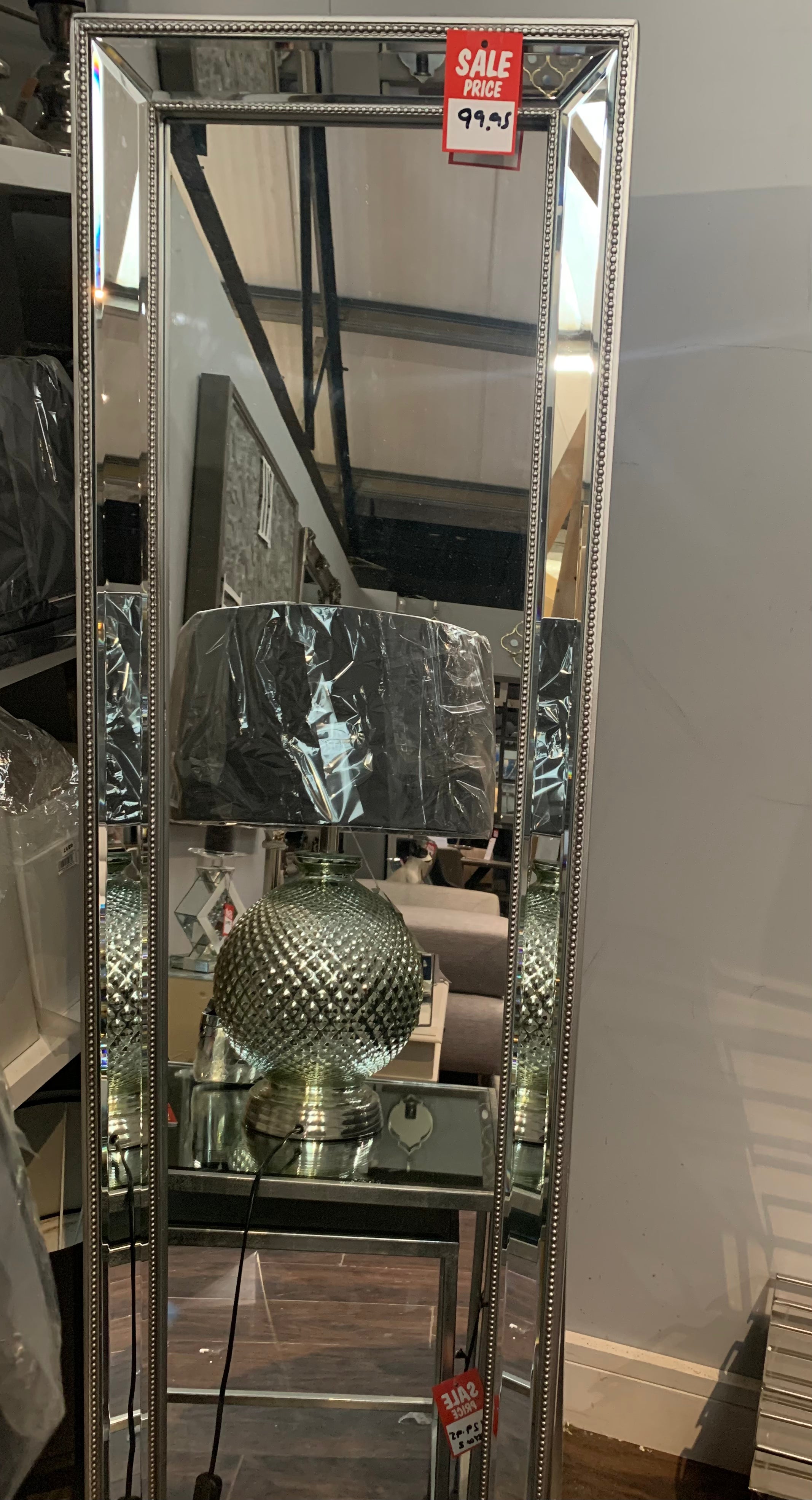 Kardashian Beaded trim mirror 160 x 40 cm click n collect as out of box