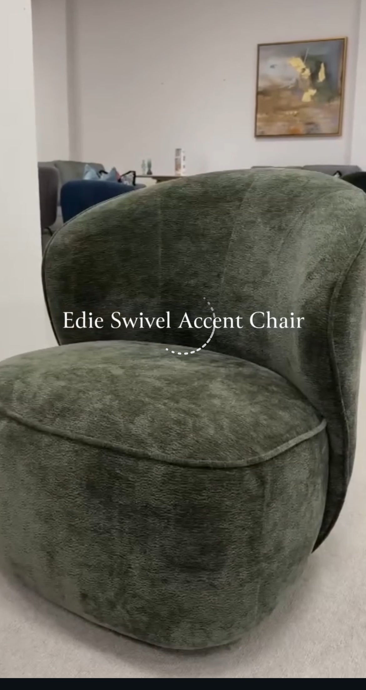 Eddie swivel Accent Chair - Green or Rust Nett.