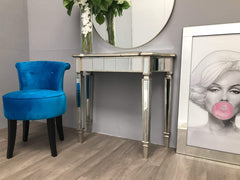 AVA Stunning  Slim compact  designer mirrored  console table  silver trim 125 last one REDUCED view Instore