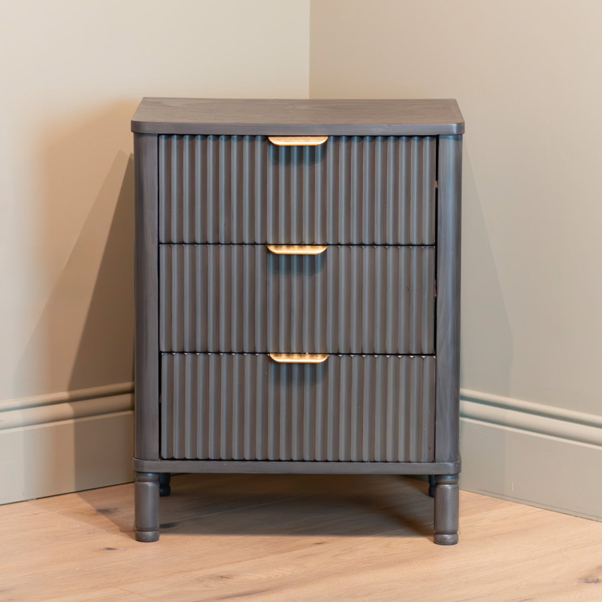 HARVEY 3 drawer bedside cabinet view instore