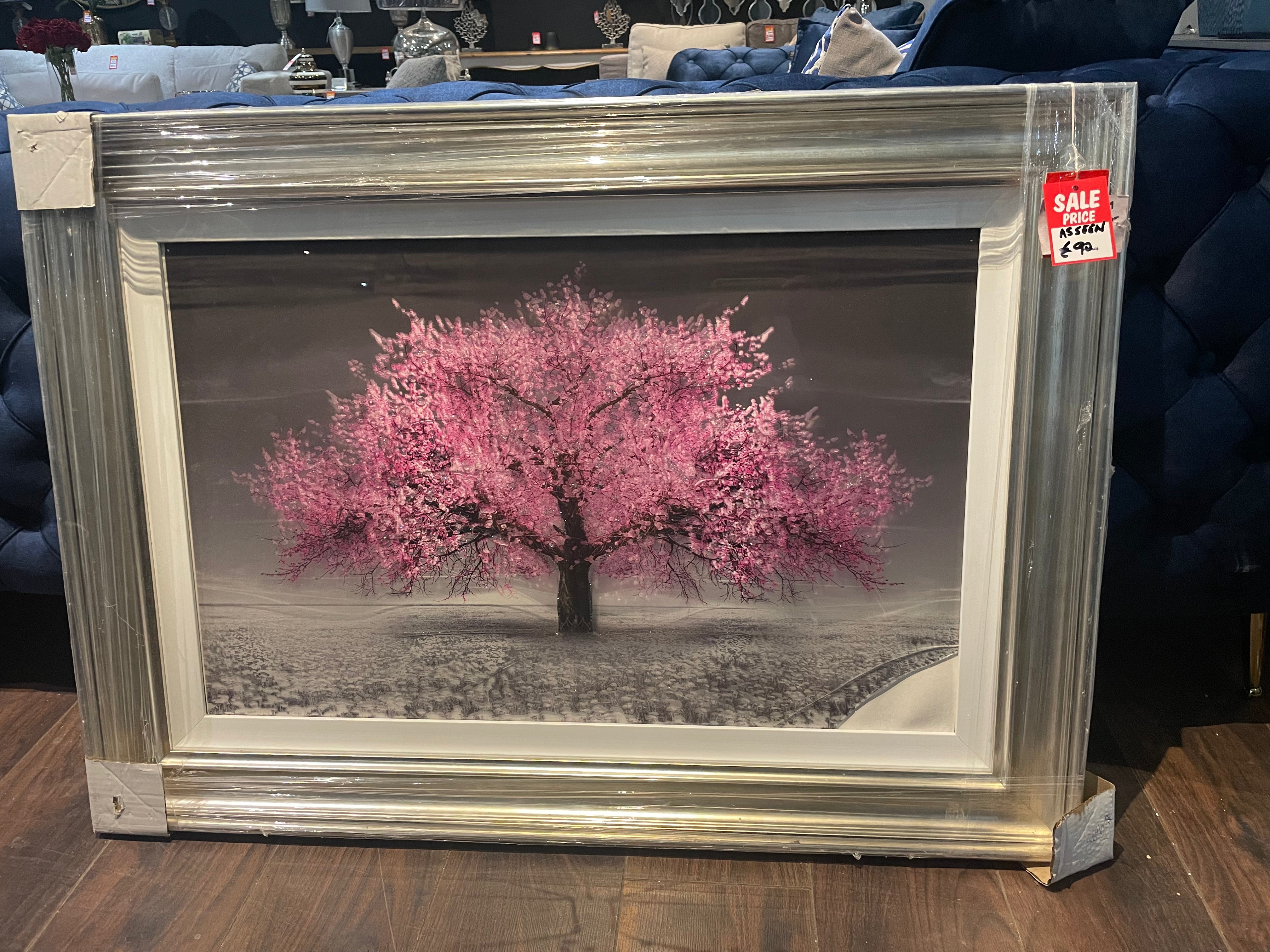 X large Blossom  tree  w fabulous frame picture small damage Clearance offer 106 x 76 cm collect instore only