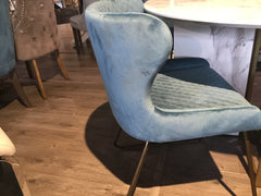 Carla by Signature dining chair in lime  teal or grey for collection ex display