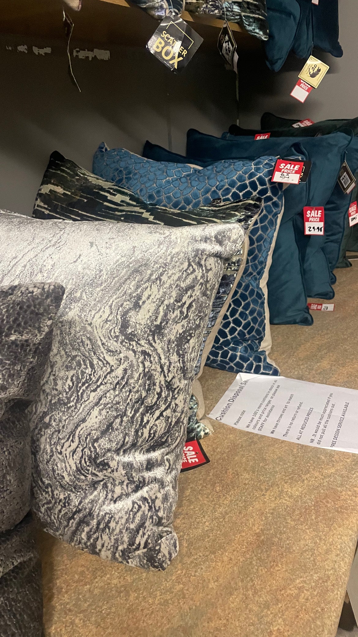 Cushion disposal sale . Pop in to pick up or WhatsApp picture to arrange delivery to your door (charge applies)