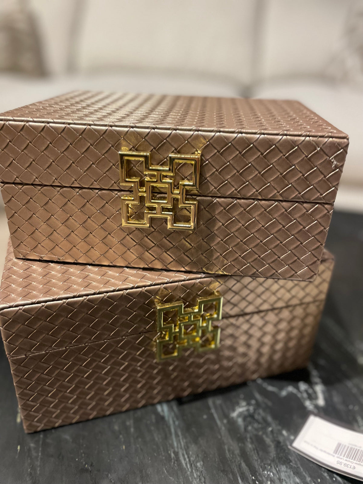 Set of Storage Boxes Taupe
