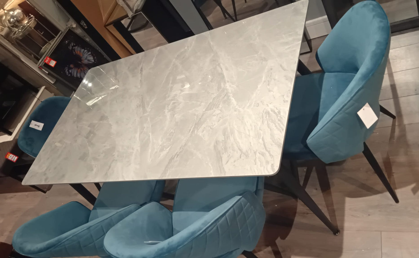 Regal marble effect dining table from €149.95 ! choice of colours/Size 130 cm or 160 cm . Options also with 4 chairs or 2 plus bench. Pay Instore only