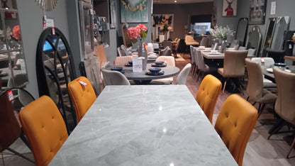 Regal marble effect dining table from €149.95 ! choice of colours/Size 130 cm or 160 cm . Options also with 4 chairs or 2 plus bench. Pay Instore only