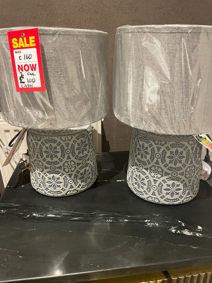 Vedder grey concrete pair of lamps clearance click n collect