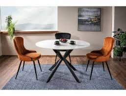 Italia faux marble round dining table 120 cm