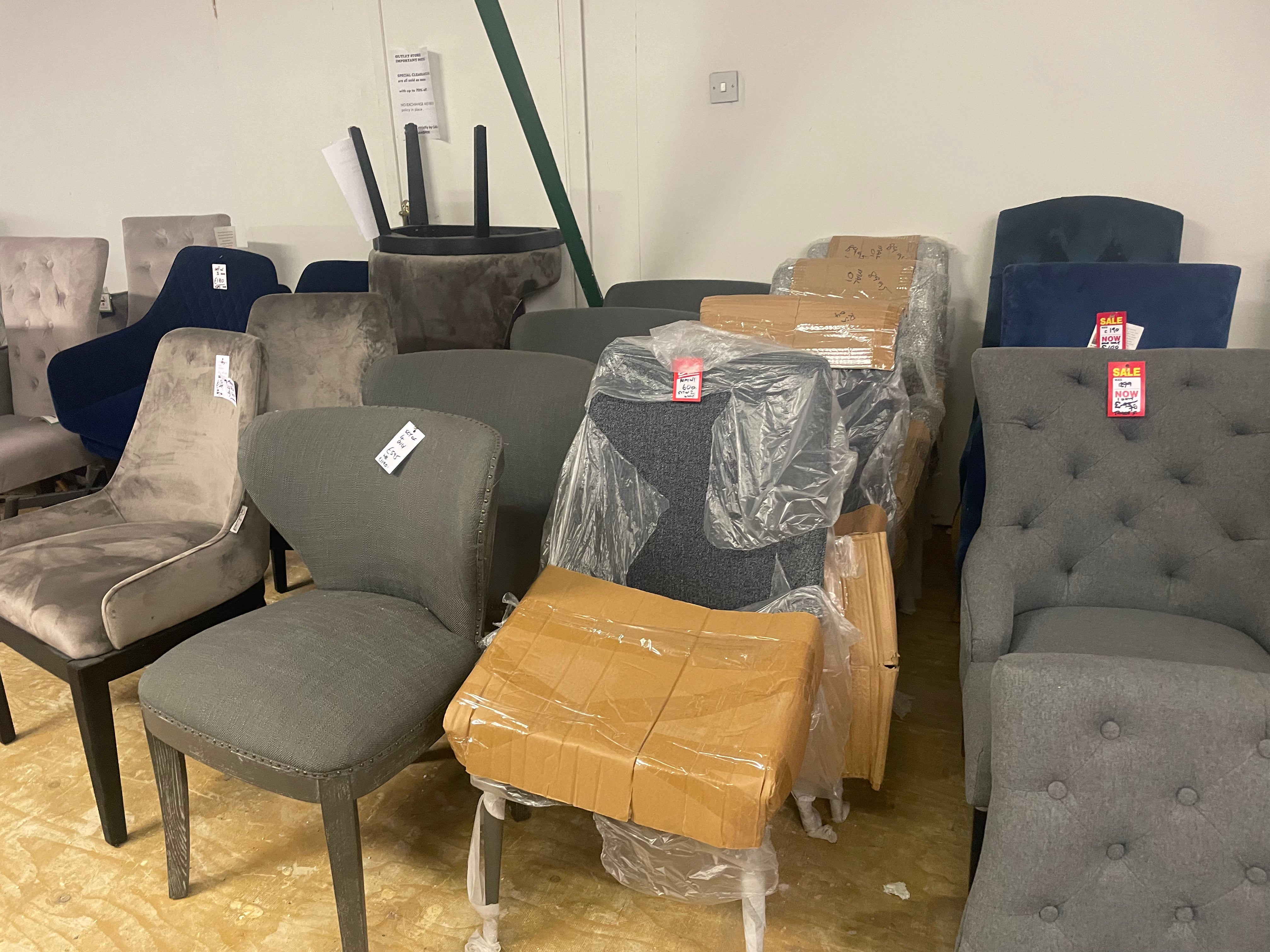 Dining Chair Disposal Sale Book today as selling fast ! Payment Terms are pay Instore only