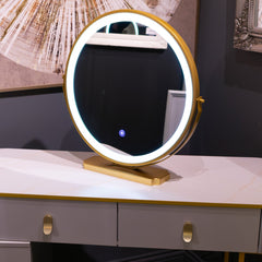 Karl  3 piece Dressing table w stool  mirror SPECIAL instore purchase . Grey  or white marl .