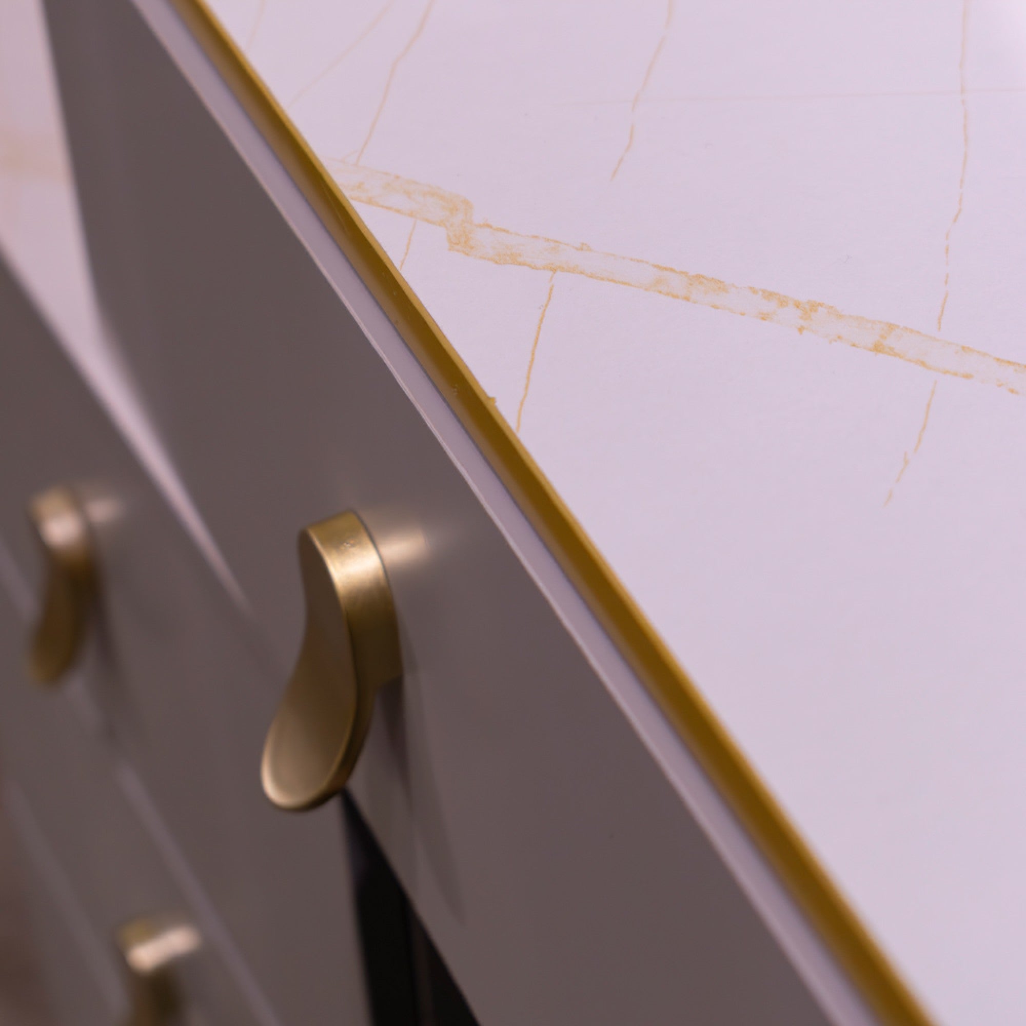 Karl  3 piece Dressing table w stool  mirror SPECIAL instore purchase . Grey marl .