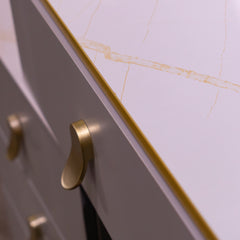 Karl  3 piece Dressing table w stool  mirror SPECIAL instore purchase . Grey marl .