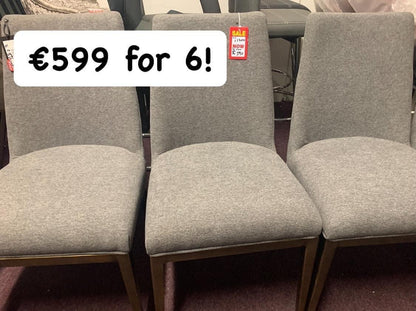 Bay Sandrine grey Dining Chair Linen half price  sets of 6  for collection pay in Store