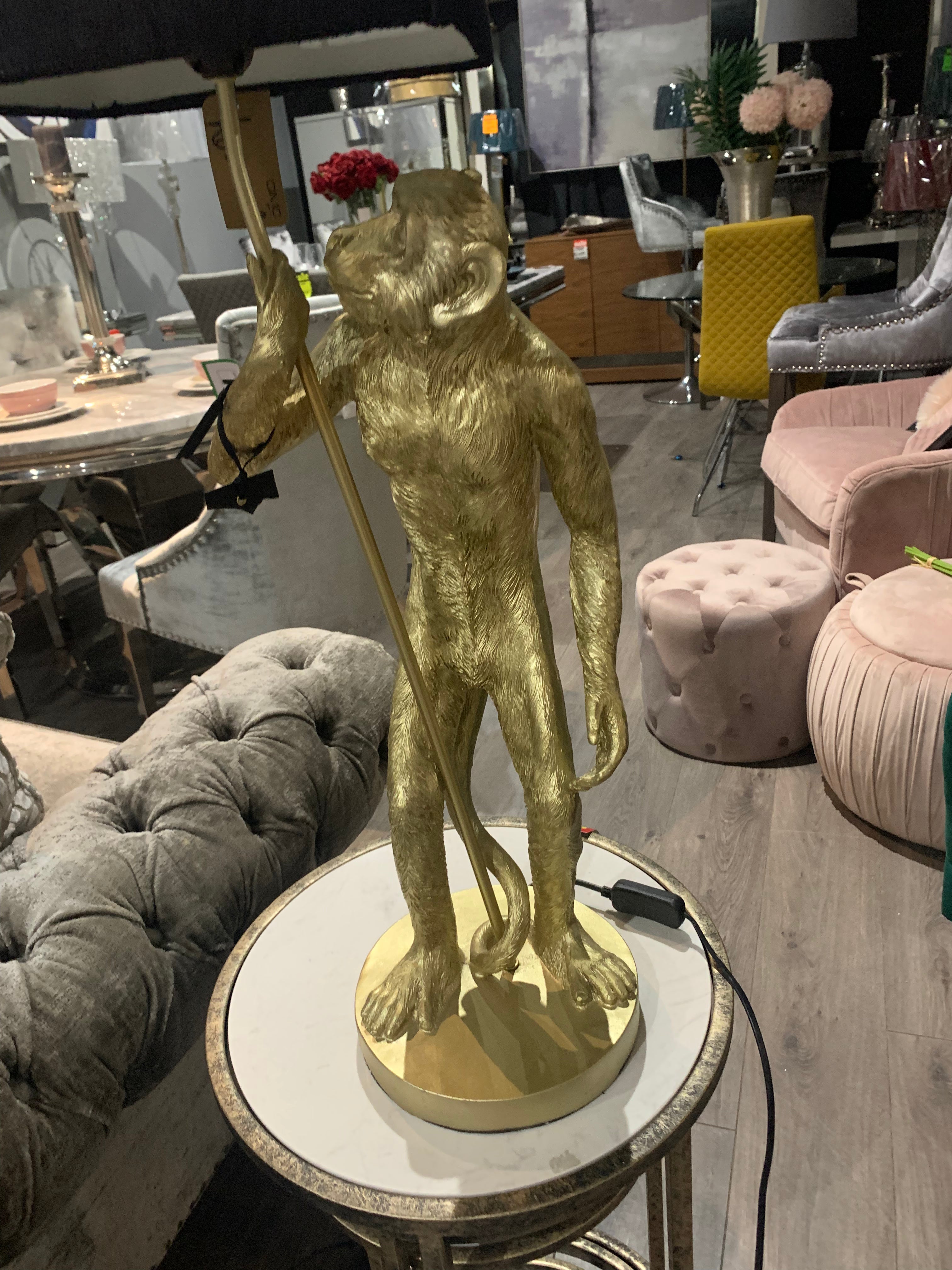 Monkey table lamp with black shade collection only