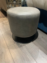 Taupe round small  revolving cylinder  stool warehouse disposal reduced for collection