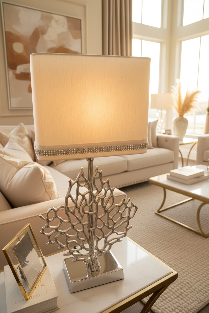 41cm Tree Table Lamp With Velvet Shade . Pick up or order a postage service . No exchange clearance offer