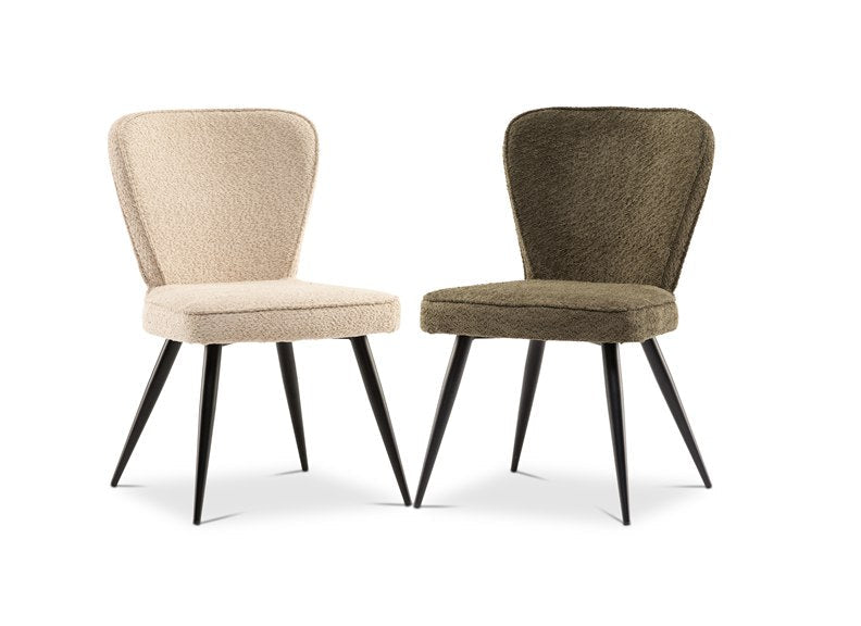 Flavia Dining Chair in black or ash linen  Instore