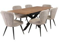 Flavia Dining Chair in black or ash linen  Instore