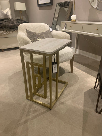 Dillon sofa table in gold and cream for collection in box format