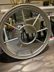 Round antiqued silver window mirror no 203 clearance half price collection Instore
