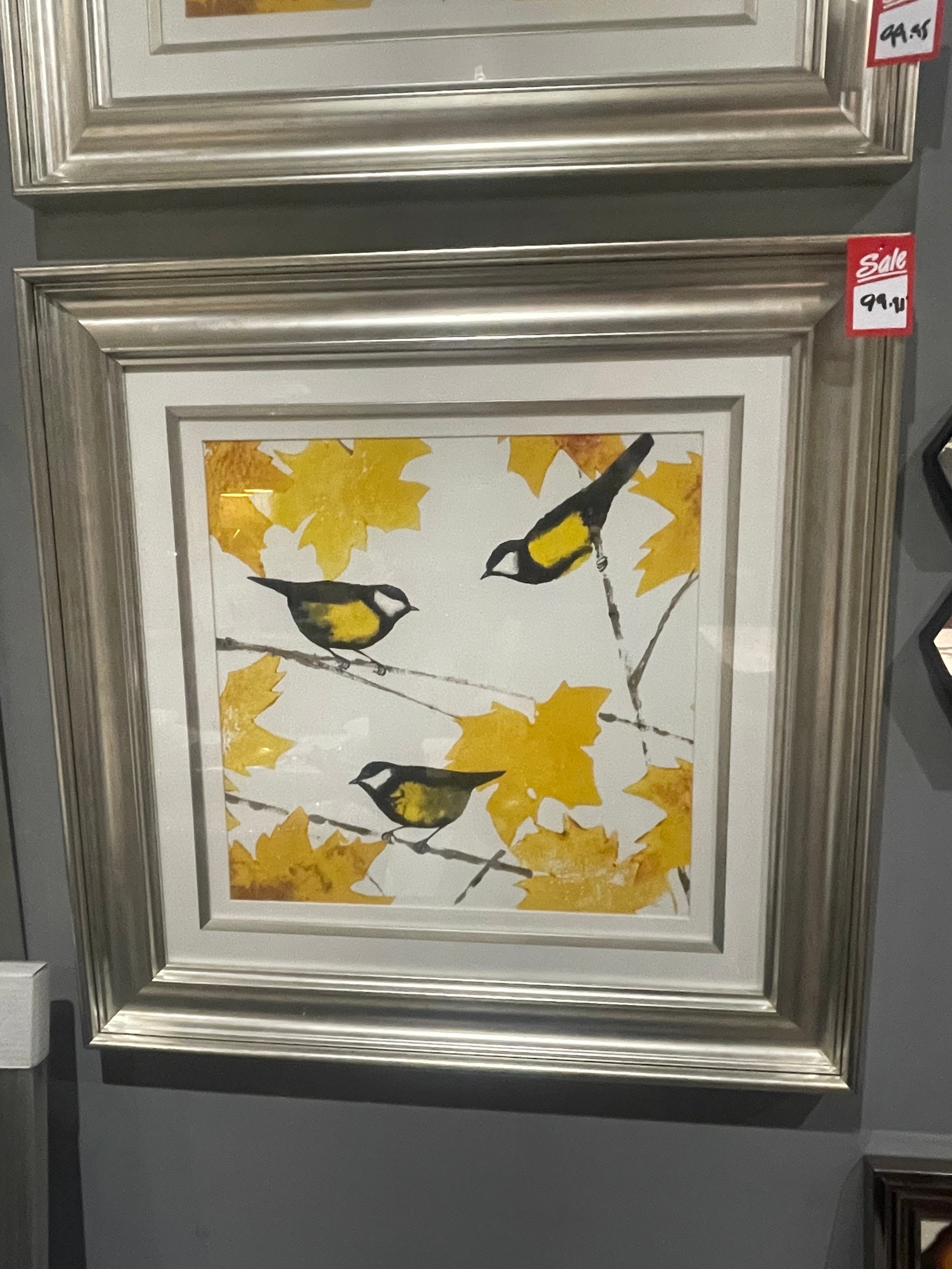 Birds on Champagne  frame wall art  Half Price collect in showroom