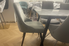 Set of 6 fabulous Tatia new stone grey dining chairs almost half price. View instore to avail