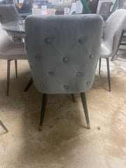 Set of 6 fabulous Tatia new stone grey dining chairs almost half price. View instore to avail