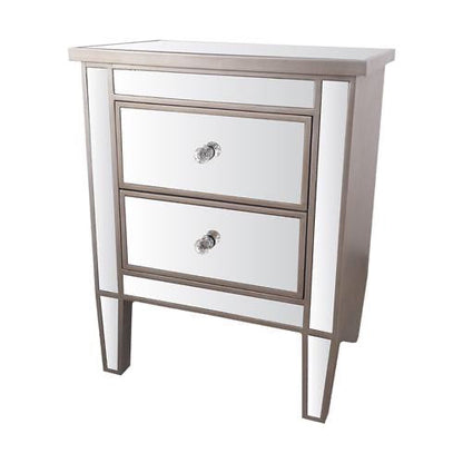 2 drawer bedside sold as seen for collection sold as a pair with 1 perfect and 1 small damage
