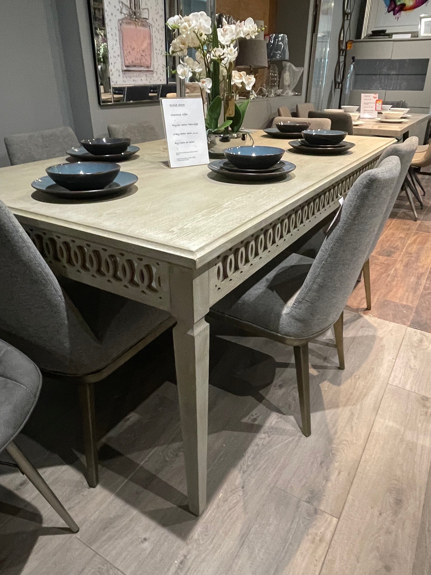 Bayview 180cm dining table with 6 chairs  Last one on clearance . Drop Instore to purchase