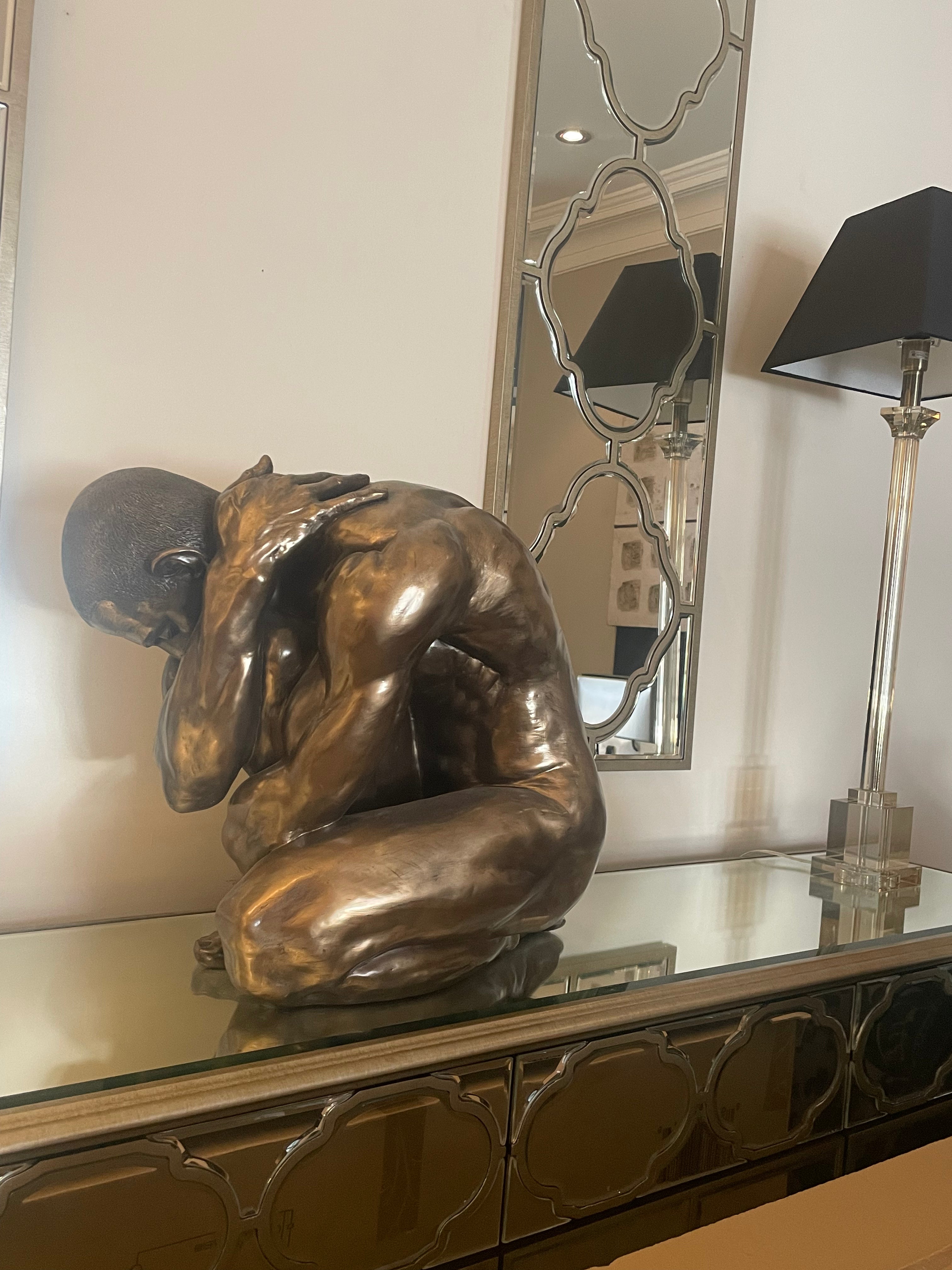 Marrakech stunning large mirror  with antiqued glass panels and brass inlay  150 x 60 cm reduced