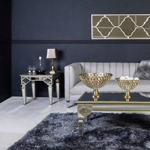 Marrakech stunning large mirror  with antiqued glass panels and brass inlay  150 x 60 cm reduced