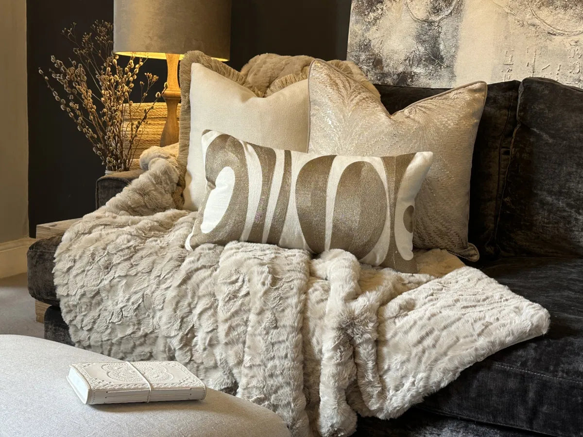 Moneypenny black tied front bow cushions reduced