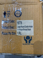 19779 antiqued bronze finish candle holder collect instore