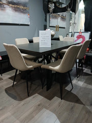 Dylan Dining chair in neutral stone  fabric