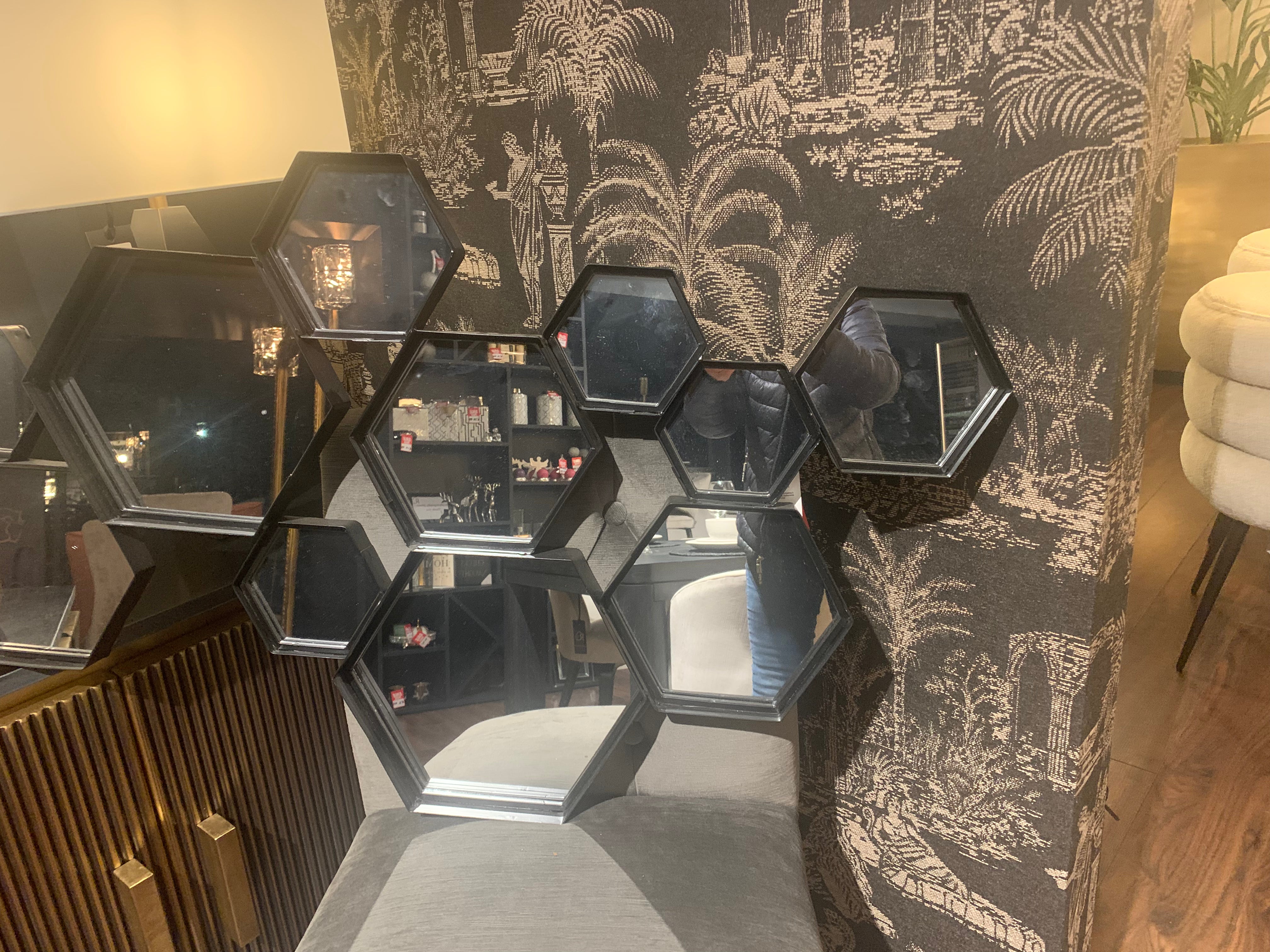 Metal framed  abstract contemporary mirror click n collect Half price  pay instore only