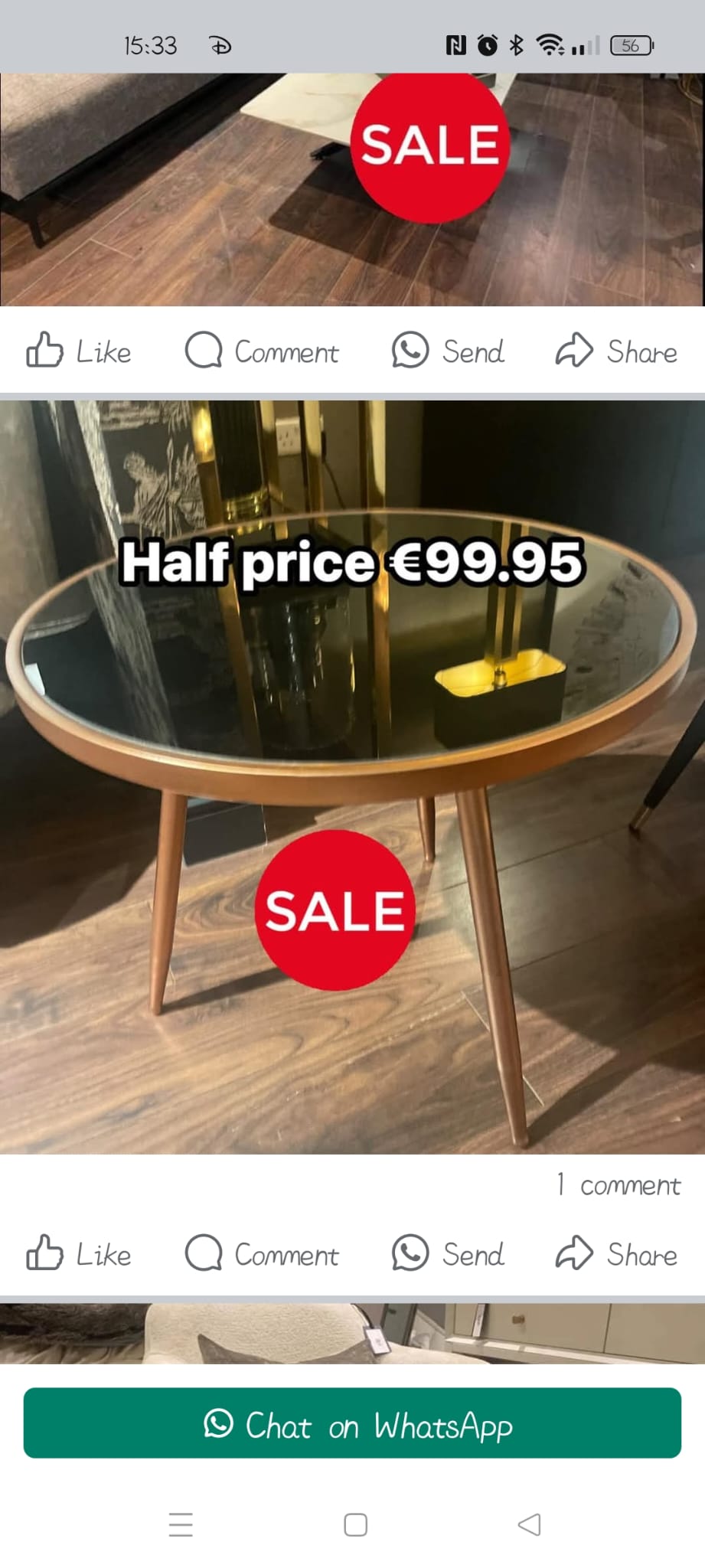 RAMON SIDE TABLES . BLACK AND COPPER LOOK. CLEARANCE ( KD)
