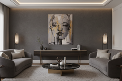 Sketched female hanging canvas wall art reduced choice of 3 designs tbc